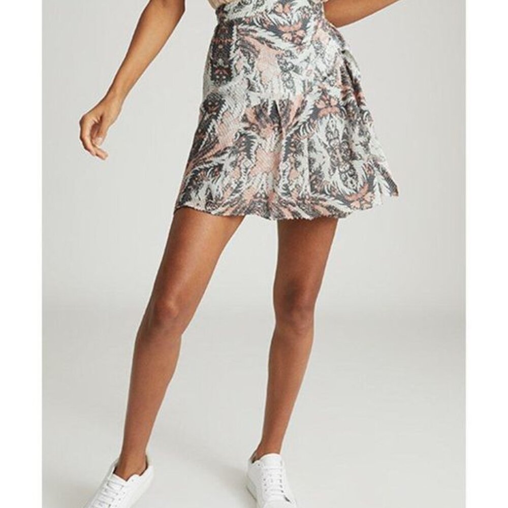 Reiss Ariella Paisley Wrap Skirt